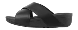 FitFlop Lulu™ Cross Slide Sandals Leather Black