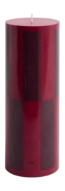 Kaars HAY Column Candle Large Wine With Bordeaux Large Check