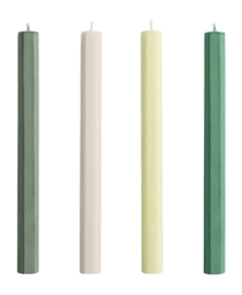 Kaars HAY Hexagon Candle Greens And Whites (Set van 4)