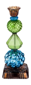 Kandelaar Pip Studio Glass Bead Blue-Green 23,5 cm