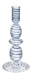 Kandelaar Pip Studio Glass Swirl Small Dark Blue 20 cm