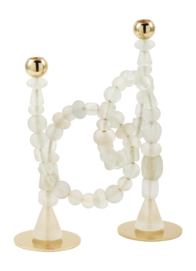 POLSPOTTEN Beads Kandelaar H 38 cm - Wit