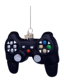 Kerstbal Vondels Ornament Glass Black Controller 8 cm