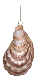 Kerstbal Vondels Ornament Glass Ecru Oyster 10 cm