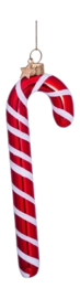 Kerstbal Vondels Ornament Glass Red/White Candy Cane 14 cm