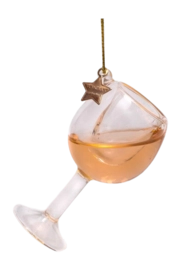 Kerstbal Vondels Ornament Glass Rose Wine Glass 7 cm