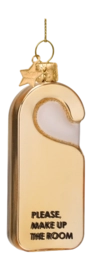 Kerstbal Vondels Ornament Glass Shiny Gold Door Hanger
