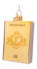 Kerstbal Vondels Ornament Glass Shiny Gold Passport 11 cm