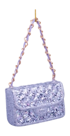Kerstbal Vondels Ornament Glass Silver Glitter Fashion Bag 5,5 cm