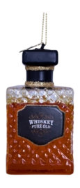 Kerstbal Vondels Ornament Glass Transparent Whiskey Bottle 8,5 cm