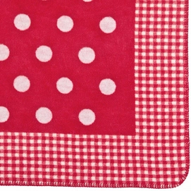 Jacquard Decke Ibena Kuschelkind Rote Punkte
