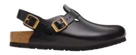 Clog Birkenstock Tokio II Natural Leather Damen Black New Dressy Leather Narrow