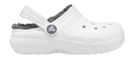 Klomp Crocs Toddler Classic Lined Clog White Grey