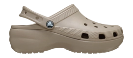 Klomp Crocs Women Classic Platform Clog Taupe