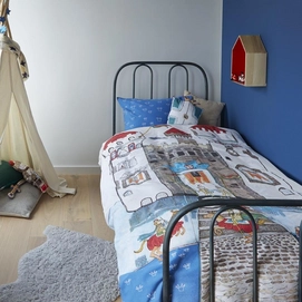 Dekbedovertrek Beddinghouse Kids Knight-Castle Blue Katoen