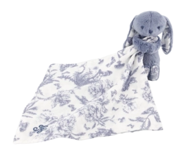 Peluche Tartine et Chocolat Toile de Jouy Bleu