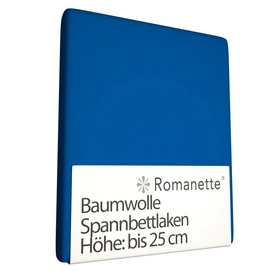 Spannbettlaken Romanette Kobalt Blau (Baumwolle)-80 x 200 cm