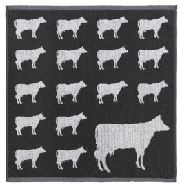 Keukendoeken DDDDD Koe Antraciet (Set van 6)