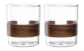 Koffie- en theeglas Leonardo Novo Legno 430ml (Set van 2)