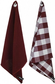 Thee- en keukendoek KOOK Ruit Bordeaux (set van 2)
