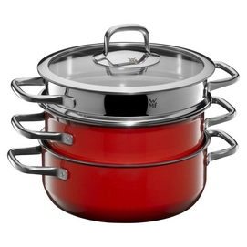 Pannenset WMF Fusiontec Compact Rood (3-Delig)