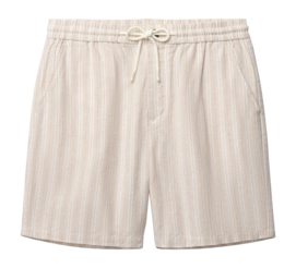 Korte broek Shiwi Men LEWIS Linen Yarn Dye Beige Sand Stripes