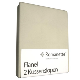 Taies d'Oreiller Romanette Beige (Flanelle) (set de 2)
