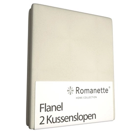 Kussenslopen Romanette Ivoor (Flanel) (set van 2)