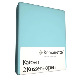 Kussenslopen Romanette Aqua Blauw (Katoen) (set van 2)