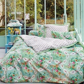 Bettwäsche Pip Studio La fleur de vie Blau-Grün Perkal