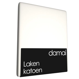 Laken Damai Wool White (Katoen)-200 x 260 cm (2-persoons)