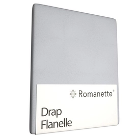 Drap Romanette Gris Clair (Flanelle)-150 x 250 cm (1-personne)