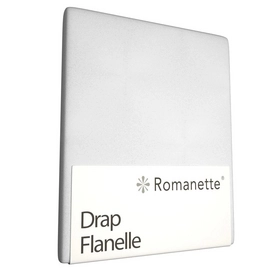 Drap Romanette Blanc (Flanelle)-200 x 260 cm (2-personnes)