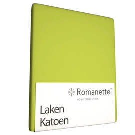 Laken Romanette Appel Groen (Katoen)-240 x 260 cm (Lits-jumeaux)