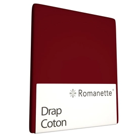 Drap Romanette Rouge Bordeaux (Coton)-200 x 260 cm (2-personnes)