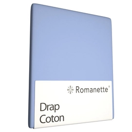 Drap Romanette Bleu Clair (Coton)-150 x 250 cm (1-personne)