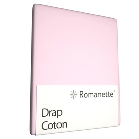 Drap Romanette Rose (Coton)-150 x 250 cm (1-personne)