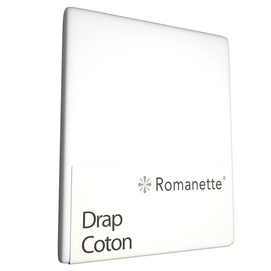 Drap Romanette Blanc (Coton)-150 x 250 cm (1-personne)