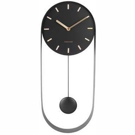 Clock Karlsson Pendulum Charm Steel Black