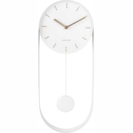 Uhr Karlsson Pendulum Charm Steel White 50 x 20 cm