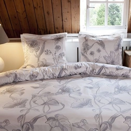 Bettwäsche Refined Lana Weiß/Grau Mako-Satin