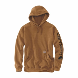 Trui Carhartt Men Sleeve Logo Hooded Sweatshirt Brown