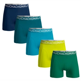 Caleçon Muchachomalo Men Light Cotton Solid Blue green Bue Yellow Green (5-Pack)-S