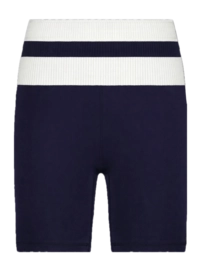 Legging House of Gravity Women Biker Shorts Deep Blue X White Rib