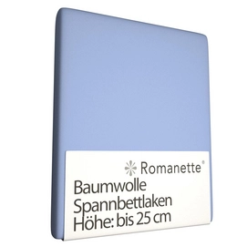 Spannbettlaken Romanette Hellblau (Baumwolle)-80 x 200 cm
