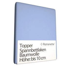 Topper Spannbettlaken Romanette Hellblau (Baumwolle)-80 x 200 cm
