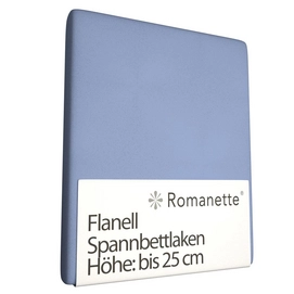 Spannbettlaken Romanette Hellblau (Flanell)-140 x 200 cm
