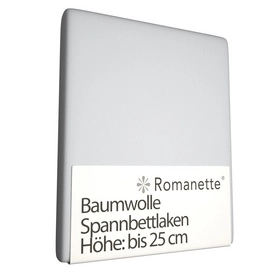 Spannbettlaken Romanette Hellgrau (Baumwolle)-80 x 200 cm