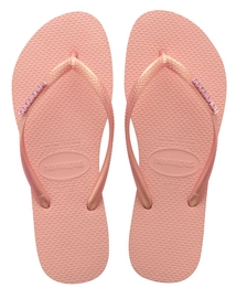 Slipper Dames Havaianas Slim Logo Metallic Light Pink