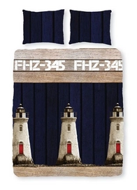 Dekbedovertrek Romanette Lighthouse Blauw Katoen
